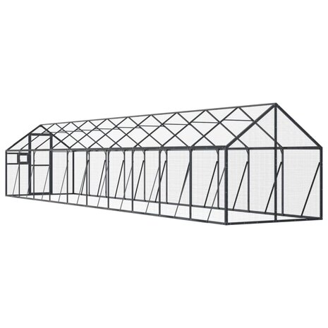 Volière 1,79x2x1,85 m aluminium antracietkleurig 5
