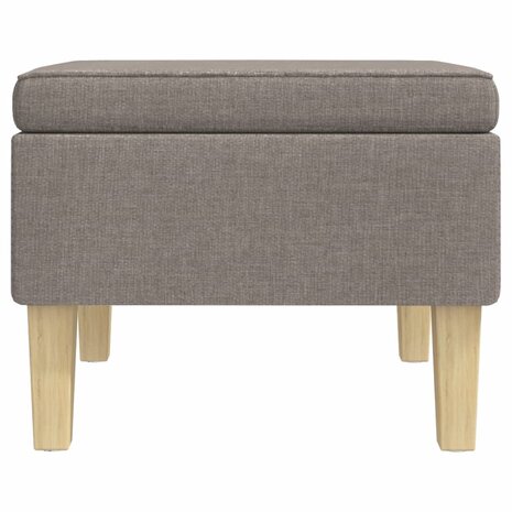 Kruk met houten poten stof taupe 3
