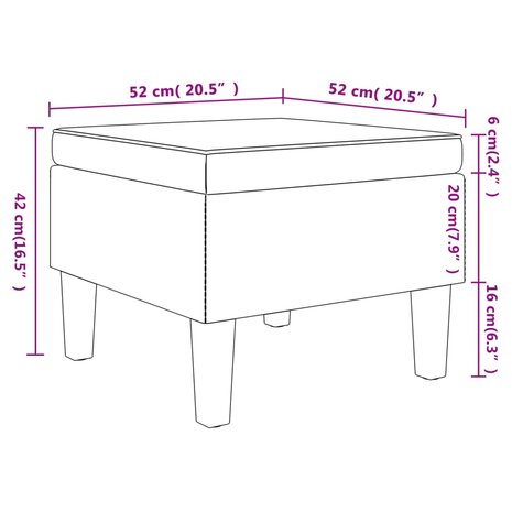 Kruk met houten poten stof taupe 5