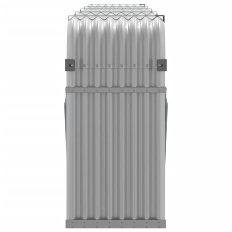 Haardhoutopslag 300x45x100 cm gegalvaniseerd staal lichtgrijs 5