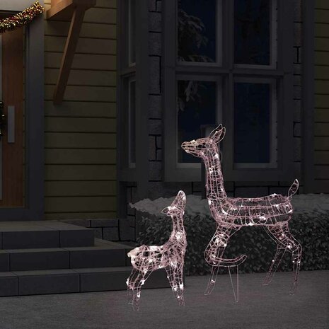 Kerstversiering rendierfamilie 160 LED&apos;s warmwit acryl 3