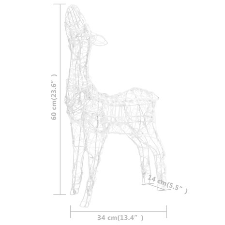 Kerstversiering rendierfamilie 160 LED&apos;s warmwit acryl 9