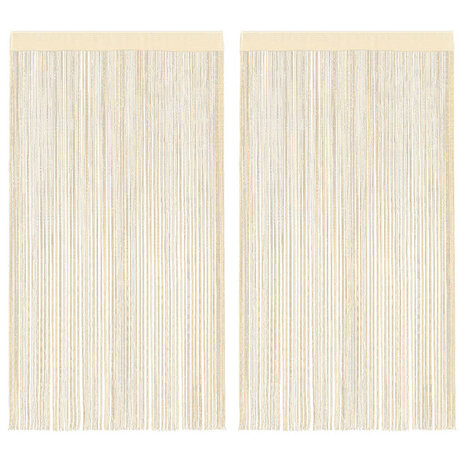 Draadgordijnen 100x250 cm crème 2 st 1