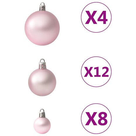 100-delige Kerstballenset roze 8