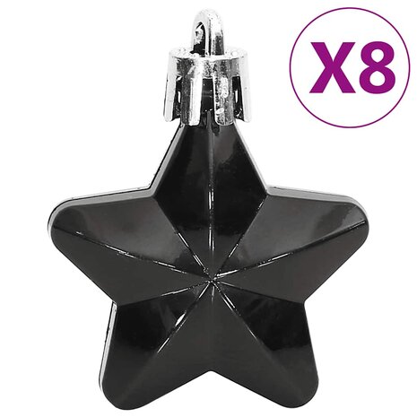 111-delige Kerstballenset polystyreen zwart 7