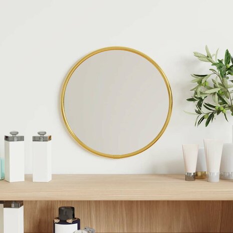 Wandspiegel rond Ø20 cm goudkleurig 1