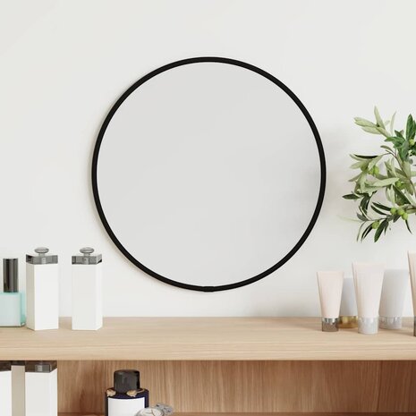 Wandspiegel rond Ø30 cm zwart 1