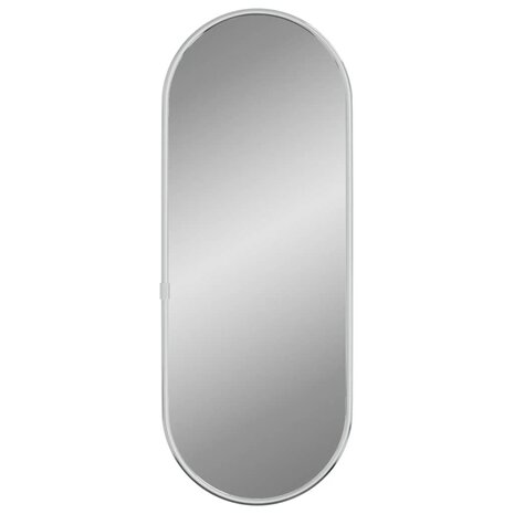 Wandspiegel 40x15 cm ovaal zilverkleurig 2