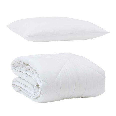 Dekbed met Kussen met kussen 2 pcs Wit Microvezel 2