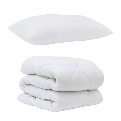 Dekbed Set met kussen 2 pcs Wit Microvezel 2