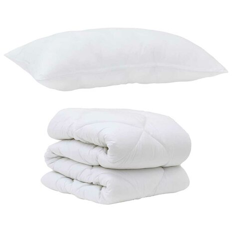 Dekbed Set met kussen 2 pcs Wit Microvezel 2