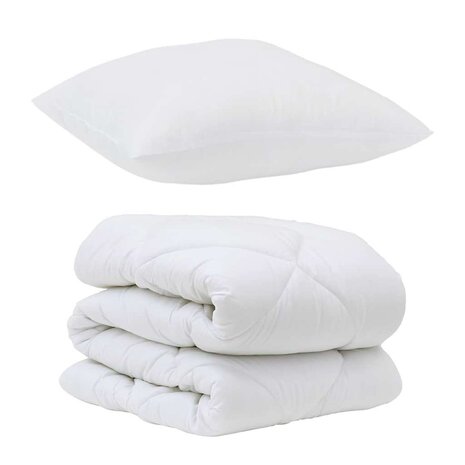 Dekbed Set met kussen 2 pcs Wit Microvezel 2