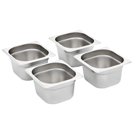 Gastronormbakken 12 st GN 1/6 100 mm roestvrij staal  2