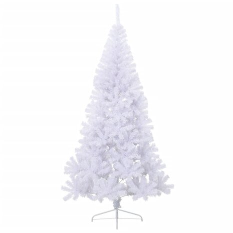 Kunstkerstboom met standaard half 210 cm PVC groen 2