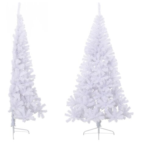 Kunstkerstboom met standaard half 210 cm PVC groen 3