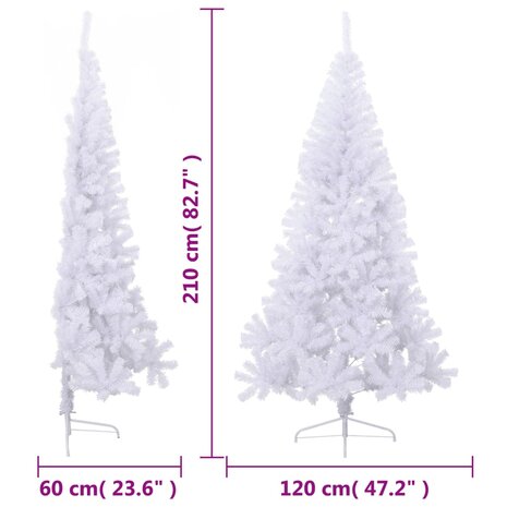 Kunstkerstboom met standaard half 210 cm PVC groen 8