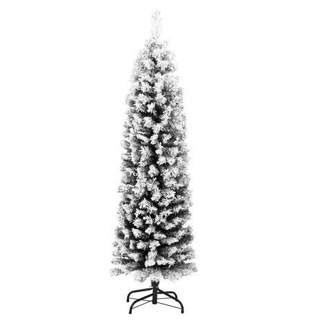 Kunstkerstboom met sneeuw smal 120 cm PVC groen 3