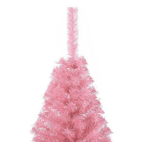 Kunstkerstboom met standaard half 120 cm PVC roze 5