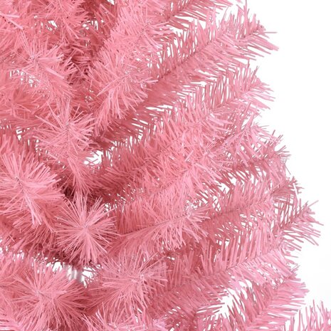 Kunstkerstboom met standaard half 120 cm PVC roze 6