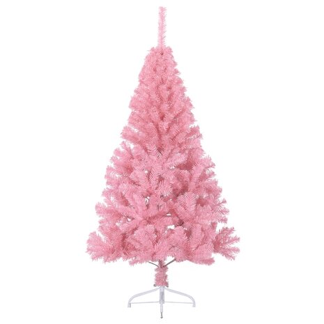 Kunstkerstboom met standaard half 150 cm PVC roze 3