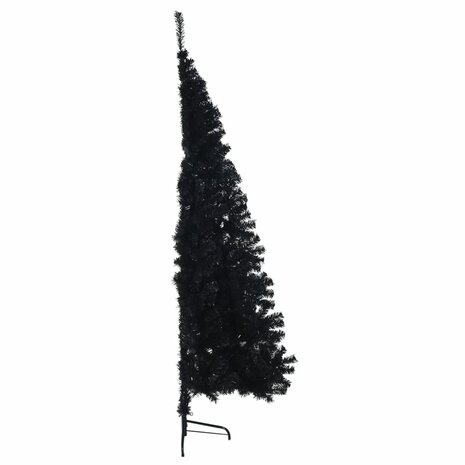 Kunstkerstboom met standaard half 180 cm PVC zwart 4