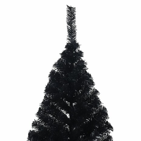 Kunstkerstboom met standaard half 180 cm PVC zwart 5