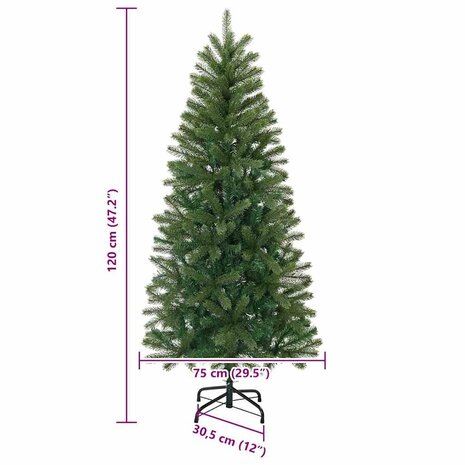 Kunstkerstboom met standaard Groen 120 cm PVC, PE en staal 7
