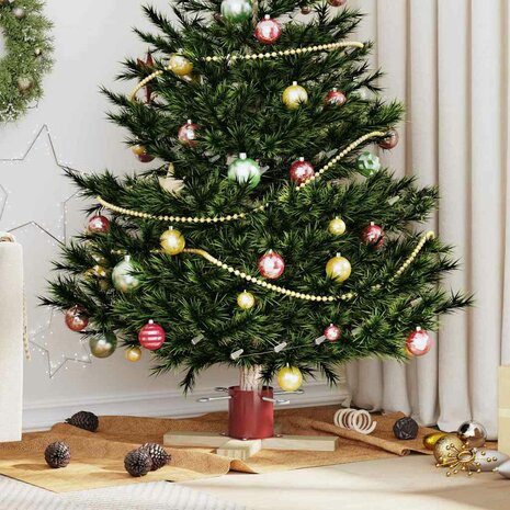 Kerstboomstandaard 1.73 Rood 50 x 50 x 16 cm Massief grenenhout 1