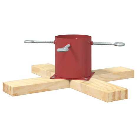 Kerstboomstandaard 1.73 Rood 50 x 50 x 16 cm Massief grenenhout 2