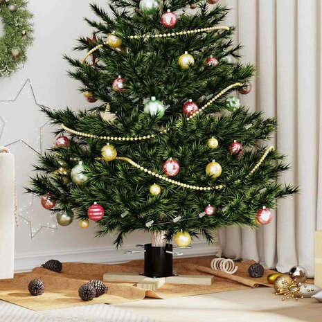Kerstboomstandaard Zwart 50 x 50 x 16 cm Massief grenenhout 1