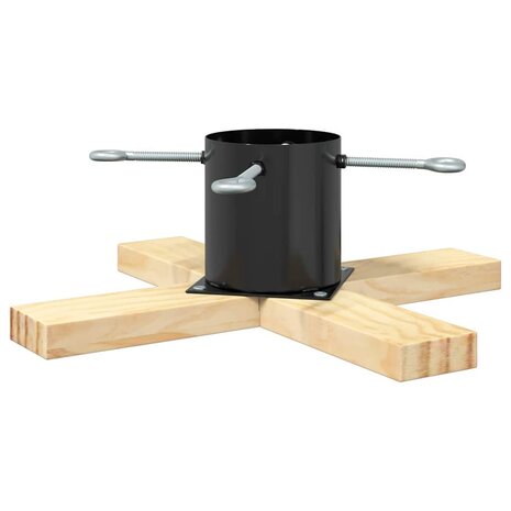 Kerstboomstandaard Zwart 50 x 50 x 16 cm Massief grenenhout 2