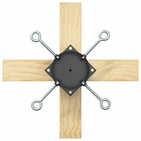 Kerstboomstandaard Zwart 50 x 50 x 16 cm Massief grenenhout 7