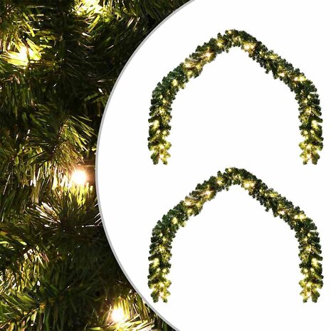 Kerstkrans met 600 LED 2 pcs Groen PVC 2