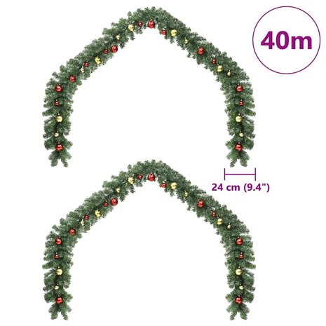 Kerstkrans met 600 LED 2 pcs Groen PVC 7