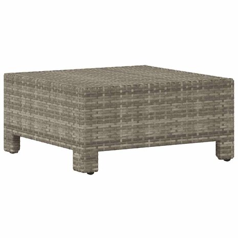 Tuinvoetenbank met kussen grijs poly rattan 3
