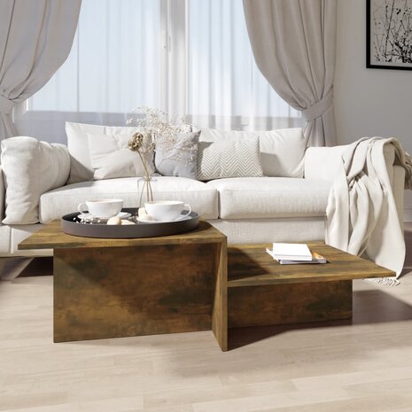Salontafel 111,5x50x33 cm bewerkt hout gerookt eikenkleurig 1
