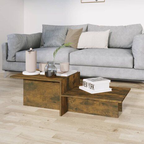 Salontafel 111,5x50x33 cm bewerkt hout gerookt eikenkleurig 3