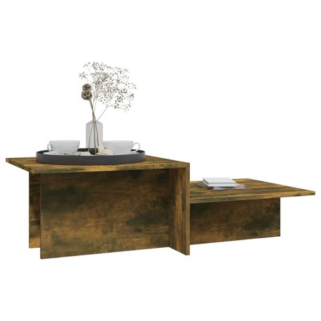 Salontafel 111,5x50x33 cm bewerkt hout gerookt eikenkleurig 4