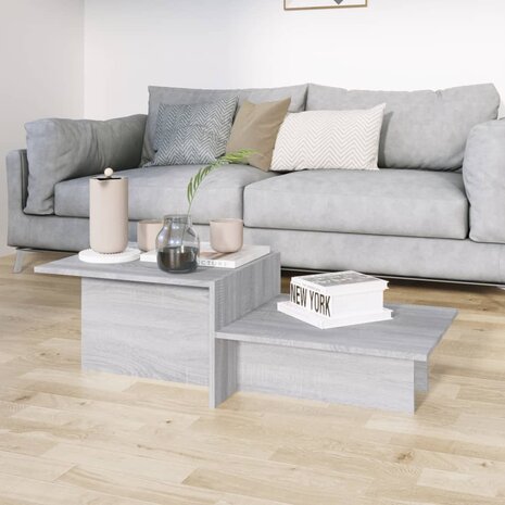 Salontafel 111,5x50x33 cm bewerkt hout grijs sonoma eikenkleur 3