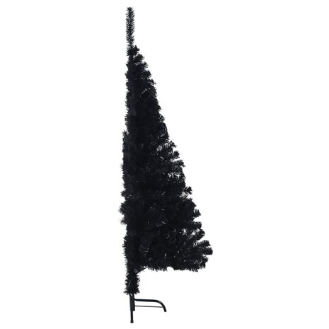 Kunstkerstboom met standaard half 120 cm PVC zwart 4