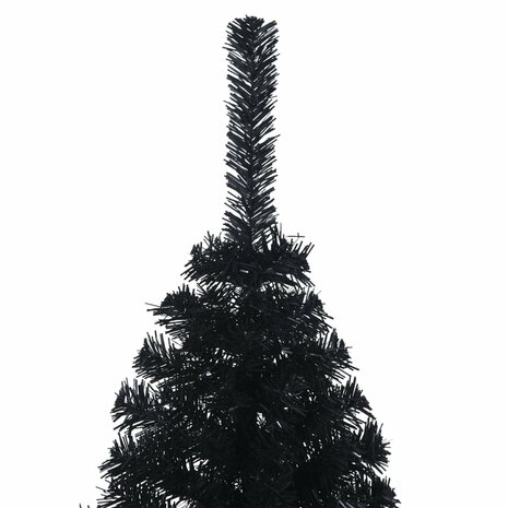 Kunstkerstboom met standaard half 120 cm PVC zwart 5