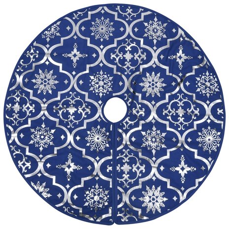 Kerstboomrok luxe met sok 150 cm stof blauw 3