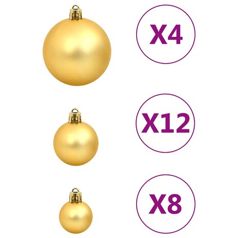 112-delige Kerstballenset polystyreen rood groen en goudkleurig 8