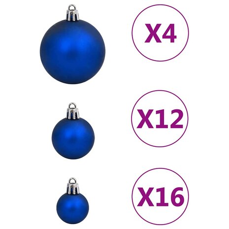 111-delige Kerstballenset polystyreen blauw 5