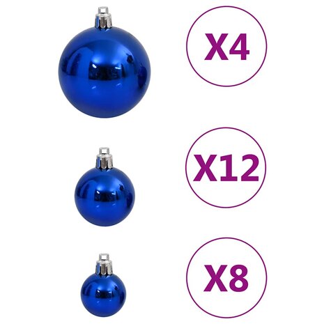 111-delige Kerstballenset polystyreen blauw 6
