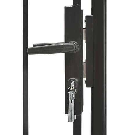 Poort 1x2 m staal zwart 3