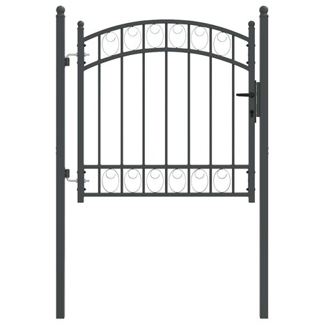 Hekpoort met slot Grijs 100 x 100 cm Poedergecoat staal 2