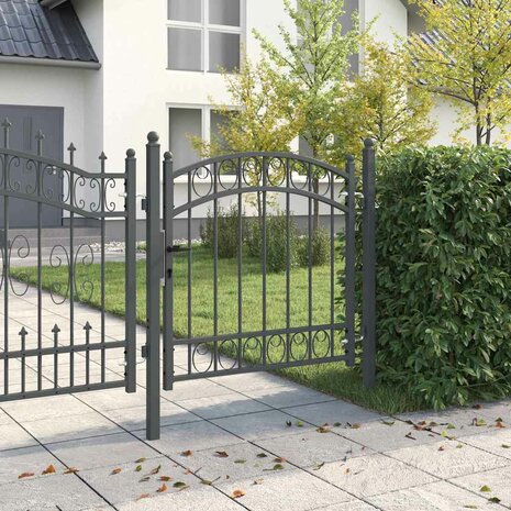 Hekpoort met slot Grijs 100 x 100 cm Poedergecoat staal 3