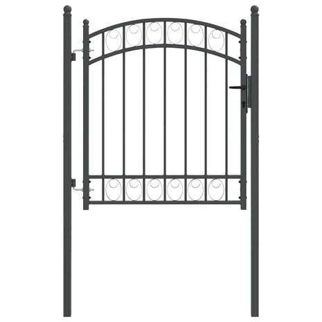 Hekpoort met slot Grijs 125 x 100 cm Poedergecoat staal 2
