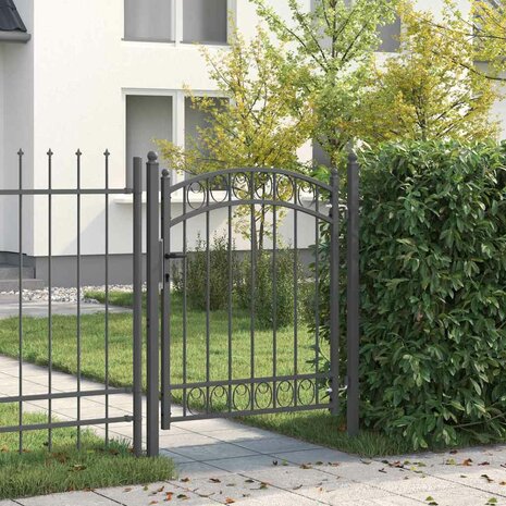 Hekpoort met slot Grijs 150 x 100 cm Poedergecoat staal 1